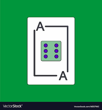 Flat icon design collection dice on playing card vector image
