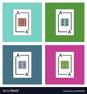Flat icon design collection dice on playing card vector image