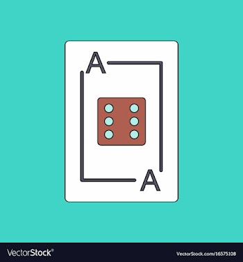 Flat icon design collection dice on playing card vector image
