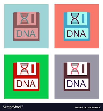 Flat icon design collection dna disk vector image
