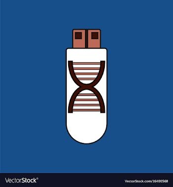 Flat icon design collection dna memory vector image