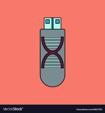 Flat icon design collection dna memory vector image