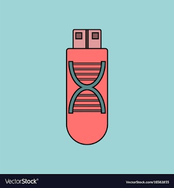 Flat icon design collection dna memory vector image