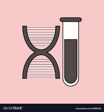 Flat icon design collection dna with test tube vector image