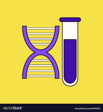 Flat icon design collection dna with test tube vector image