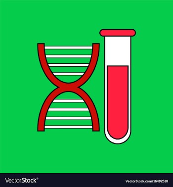 Flat icon design collection dna with test tube vector image