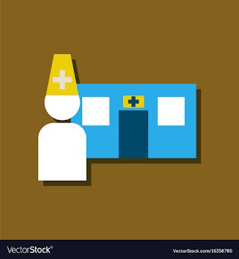Flat icon design collection doctor and hospital vector image