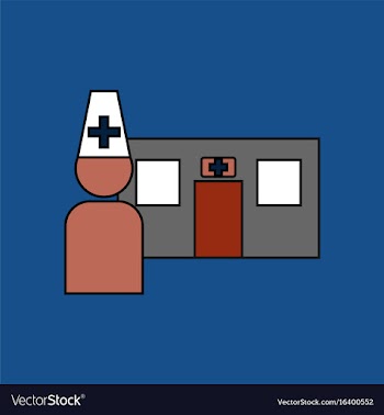 Flat icon design collection doctor and hospital vector image