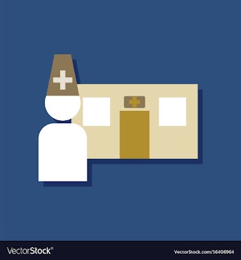 Flat icon design collection doctor and hospital vector image