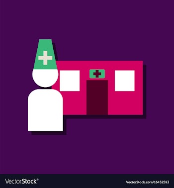 Flat icon design collection doctor and hospital vector image