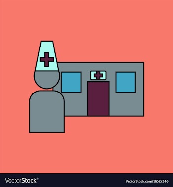 Flat icon design collection doctor and hospital vector image