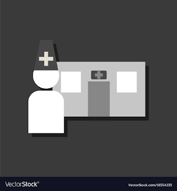Flat icon design collection doctor and hospital vector image