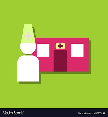 Flat icon design collection doctor and hospital vector image