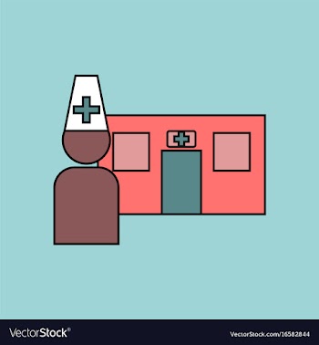 Flat icon design collection doctor and hospital vector image