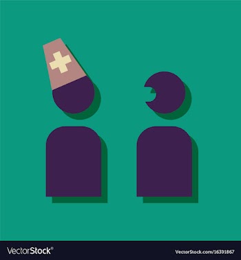 Flat icon design collection doctor and patient in vector image