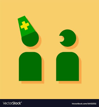 Flat icon design collection doctor and patient in vector image