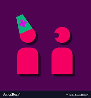 Flat icon design collection doctor and patient in vector image