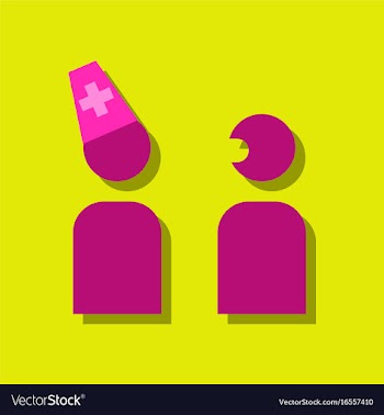 Flat icon design collection doctor and patient in vector image
