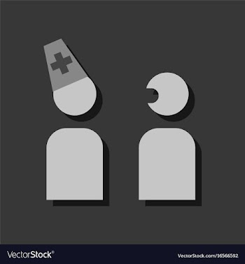 Flat icon design collection doctor and patient in vector image