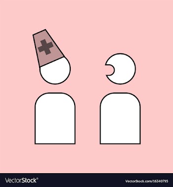 Flat icon design collection doctor and patient vector image