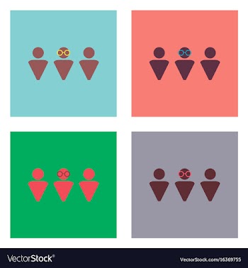 Flat icon design collection doctor and patient vector image