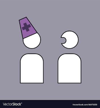 Flat icon design collection doctor and patient vector image