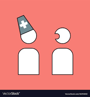 Flat icon design collection doctor and patient vector image