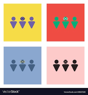 Flat icon design collection doctor and patient vector image