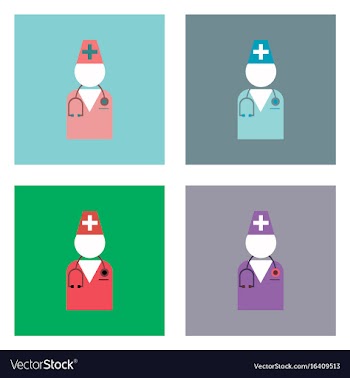 Flat icon design collection doctor silhouette vector image
