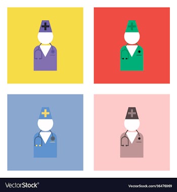 Flat icon design collection doctor silhouette vector image