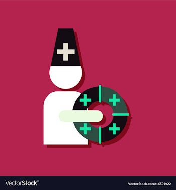 Flat icon design collection doctor with lifebuoy vector image
