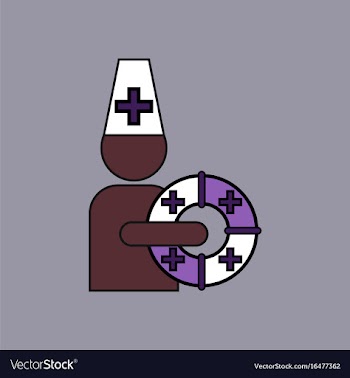 Flat icon design collection doctor with lifebuoy vector image