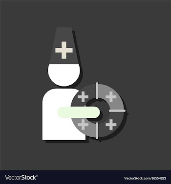 Flat icon design collection doctor with lifebuoy vector image