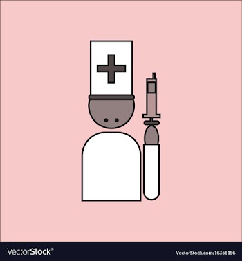 Flat icon design collection doctor with syringe vector image