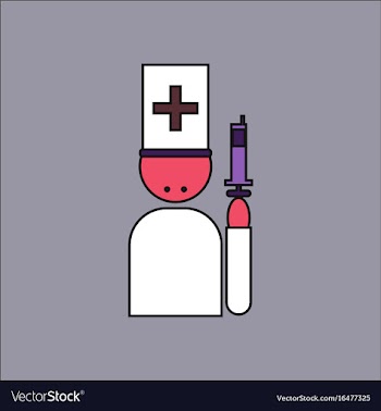 Flat icon design collection doctor with syringe vector image