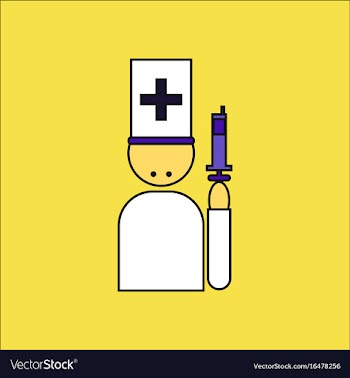 Flat icon design collection doctor with syringe vector image