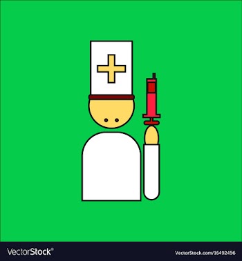 Flat icon design collection doctor with syringe vector image