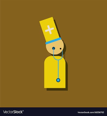Flat icon design collection doctor with vector image