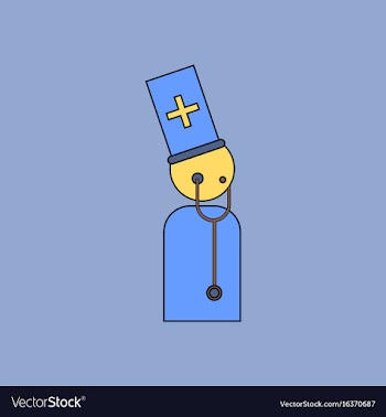 Flat icon design collection doctor with vector image