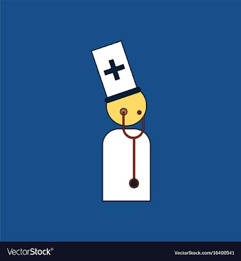 Flat icon design collection doctor with vector image