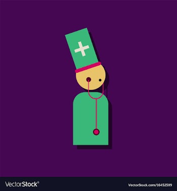 Flat icon design collection doctor with vector image