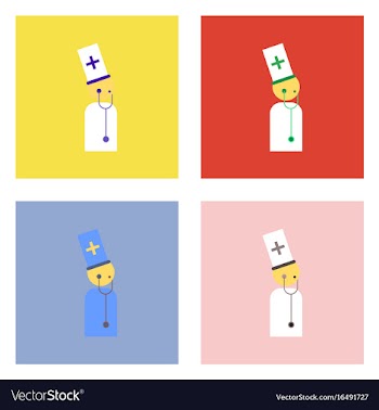Flat icon design collection doctor with vector image