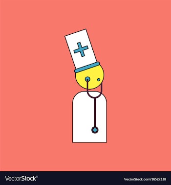 Flat icon design collection doctor with vector image