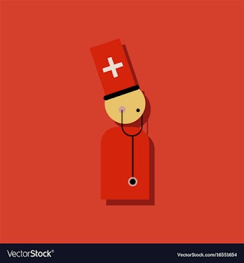 Flat icon design collection doctor with vector image