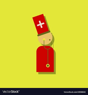 Flat icon design collection doctor with vector image