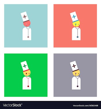 Flat icon design collection doctor with vector image