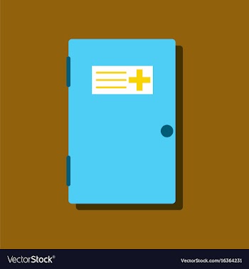 Flat icon design collection doctors door in vector image
