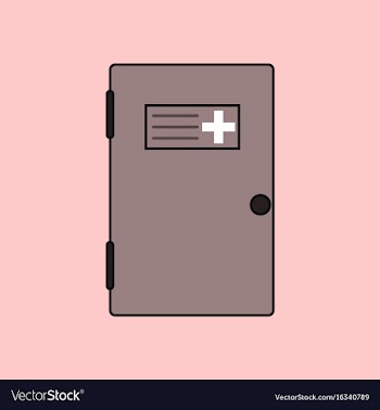 Flat icon design collection doctors door vector image