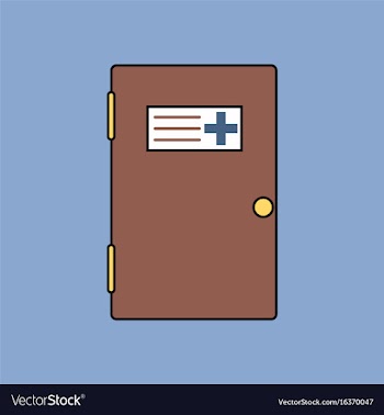 Flat icon design collection doctors door vector image