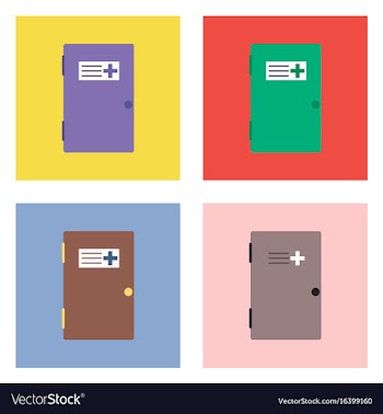 Flat icon design collection doctors door vector image